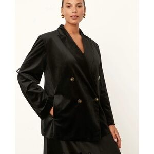 Vince velvet double breasted plus size blazer